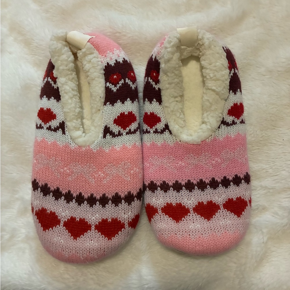 Kate Spade Pink and Red Heart Slippers